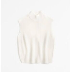 Abercrombie & Fitch Sleeveless White Turtleneck Sweater